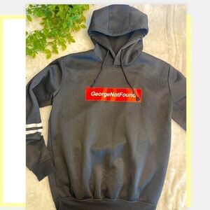 George NOT FOUND Black Hooded Hoodie Sweatshirt
